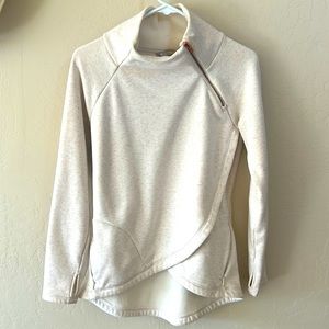 Athleta Ivory Sweatshirt Crossfront Zip XS